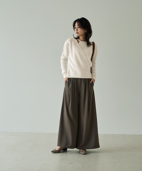 片側ホルターカシュクールニットトップス（ニット/セーター）｜STYLE DELI（スタイルデリ）