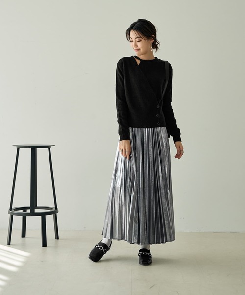 片側ホルターカシュクールニットトップス（ニット/セーター）｜STYLE DELI（スタイルデリ）