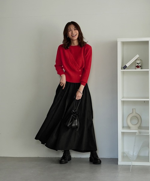 片側ホルターカシュクールニットトップス（ニット/セーター）｜STYLE DELI（スタイルデリ）