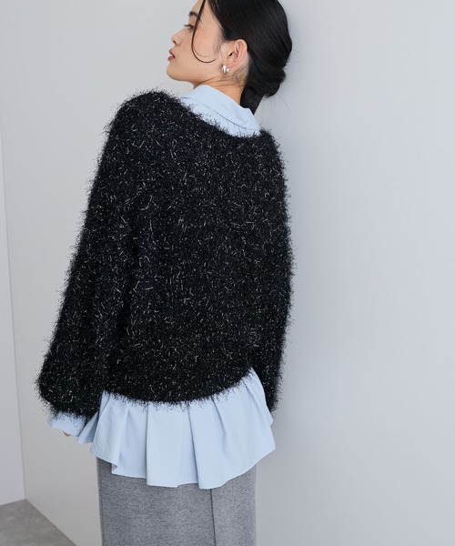 VIS（ビス）の「【洗える】ふわキラニットプルオーバー（ニット/セーター・レディース・ブラック/キナリ/ライトグリーン・FREE）」の17枚目の写真