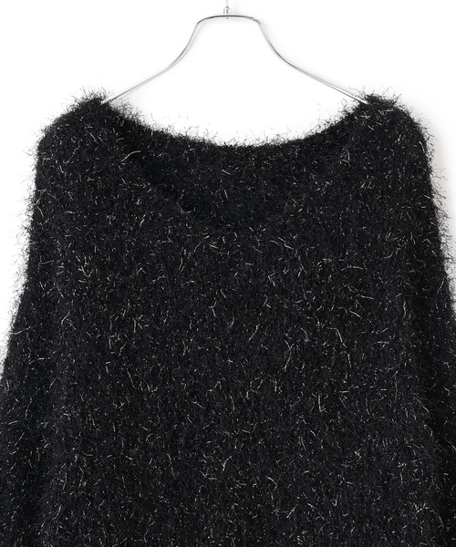 VIS（ビス）の「【洗える】ふわキラニットプルオーバー（ニット/セーター・レディース・ブラック/キナリ/ライトグリーン・FREE）」の11枚目の写真