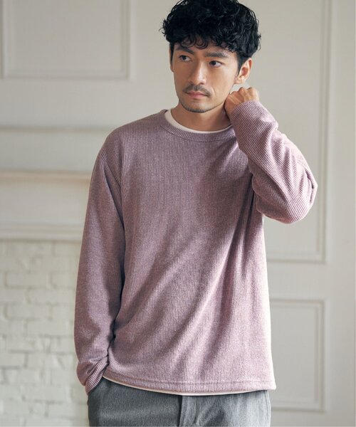 ikka(イッカ)の「【2点セット】メランジ畦プルオーバーインナーセット(スウェット・メンズ・ピンク/グリーン/ブラック/ベージュ/ネイビー・L/M/XL/S)」の11枚目の写真