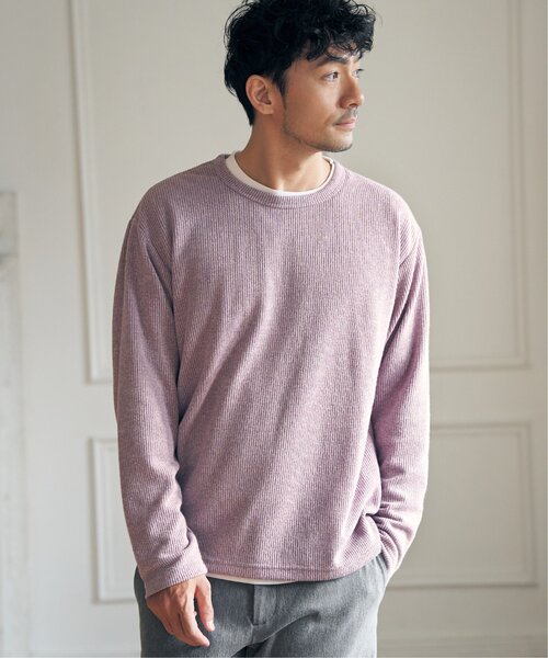 ikka(イッカ)の「【2点セット】メランジ畦プルオーバーインナーセット(スウェット・メンズ・ピンク/グリーン/ブラック/ベージュ/ネイビー・L/M/XL/S)」の12枚目の写真