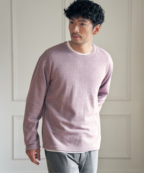 ikka(イッカ)の「【2点セット】メランジ畦プルオーバーインナーセット(スウェット・メンズ・ピンク/グリーン/ブラック/ベージュ/ネイビー・L/M/XL/S)」の13枚目の写真
