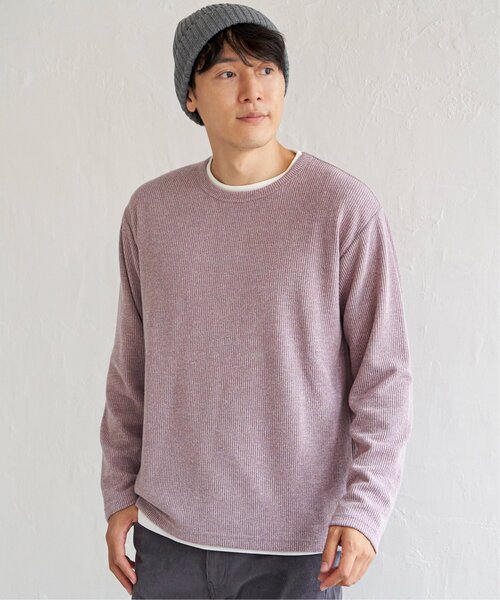 ikka(イッカ)の「【2点セット】メランジ畦プルオーバーインナーセット(スウェット・メンズ・ピンク/グリーン/ブラック/ベージュ/ネイビー・L/M/XL/S)」の14枚目の写真
