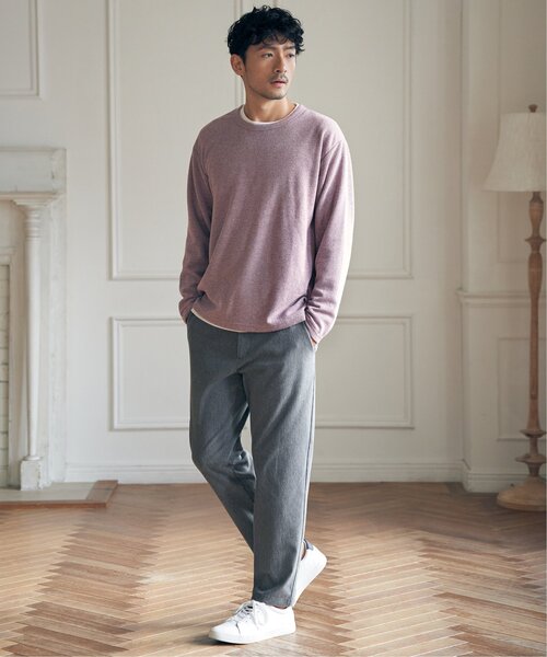 ikka(イッカ)の「【2点セット】メランジ畦プルオーバーインナーセット(スウェット・メンズ・ピンク/グリーン/ブラック/ベージュ/ネイビー・L/M/XL/S)」の16枚目の写真