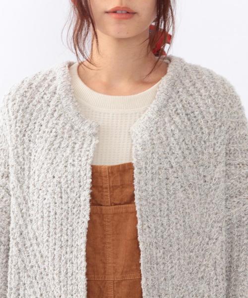 Another Edition（アナザーエディション）の「ミックス2ポケットカーディガン/ AEBC MIX 2POC CGN（カーディガン/ボレロ・レディース・オフホワイト/ブラック・ﾌﾘ-）」の5枚目の写真