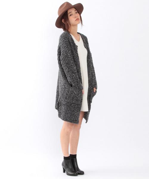 Another Edition（アナザーエディション）の「ミックス2ポケットカーディガン/ AEBC MIX 2POC CGN（カーディガン/ボレロ・レディース・オフホワイト/ブラック・ﾌﾘ-）」の9枚目の写真