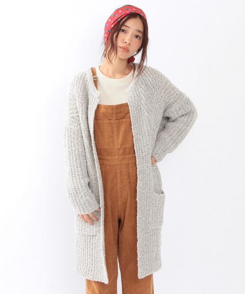 Another Edition（アナザーエディション）の「ミックス2ポケットカーディガン/ AEBC MIX 2POC CGN（カーディガン/ボレロ・レディース・オフホワイト/ブラック・ﾌﾘ-）」の16枚目の写真