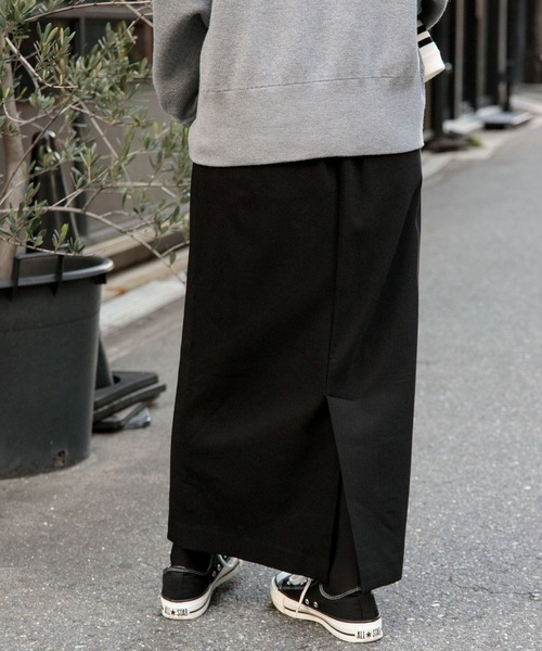 FORK&SPOON（フォークアンドスプーン）の「FORK&SPOON　裏起毛ストレートスカート（スカート・レディース・ブルー系その他/ブラック・1/2）」の5枚目の写真