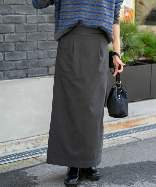 FORK&SPOON（フォークアンドスプーン）の「FORK&SPOON　裏起毛ストレートスカート（スカート・レディース・ブルー系その他/ブラック・1/2）」の11枚目の写真