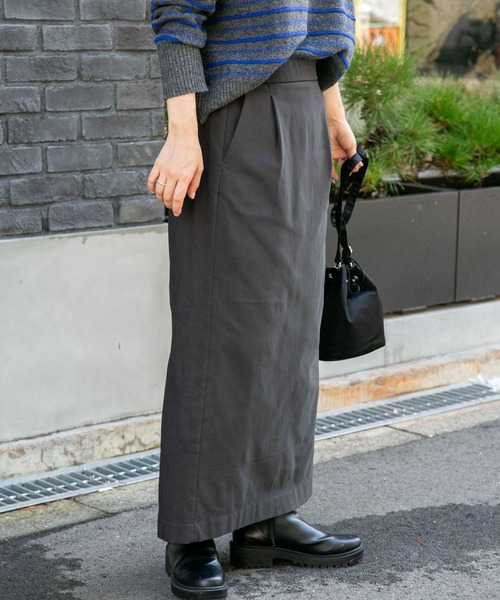 FORK&SPOON（フォークアンドスプーン）の「FORK&SPOON　裏起毛ストレートスカート（スカート・レディース・ブルー系その他/ブラック・1/2）」の16枚目の写真