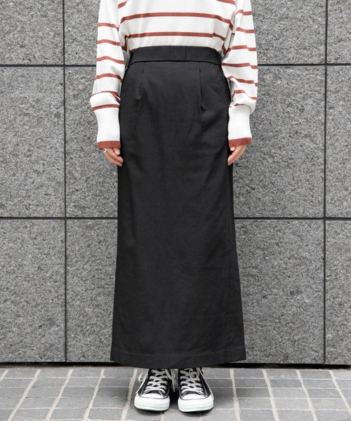 FORK&SPOON（フォークアンドスプーン）の「FORK&SPOON　裏起毛ストレートスカート（スカート・レディース・ブルー系その他/ブラック・1/2）」の18枚目の写真