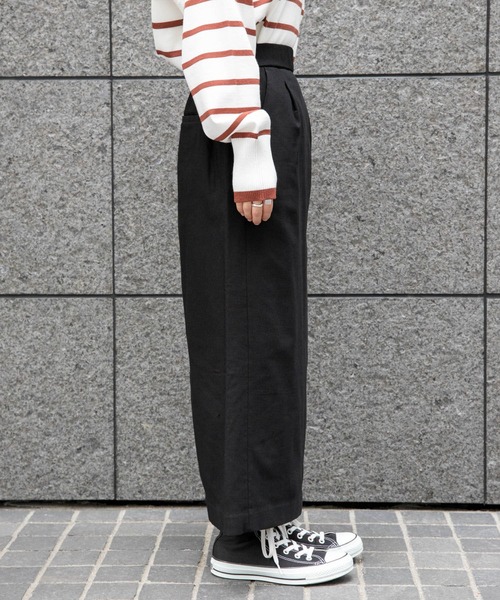 FORK&SPOON（フォークアンドスプーン）の「FORK&SPOON　裏起毛ストレートスカート（スカート・レディース・ブルー系その他/ブラック・1/2）」の19枚目の写真