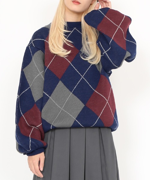 アーガイル柄ニット（ニット/セーター）｜PUNYUS（プニュズ）の