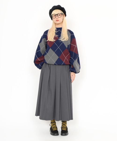 PUNYUS（プニュズ）の「アーガイル柄ニット（ニット/セーター・レディース・ネイビー/ブラウン・1/2/3/4）」の13枚目の写真