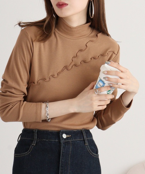 BRODIAEA(ブローディア)の「BRODIAEA テレコメロウカットソー(Tシャツ/カットソー・レディース・レッド/キャメル/グリーン/コーラル/ブラック/アイボリー・40)」の14枚目の写真