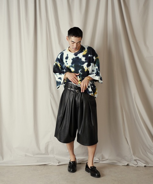 Aphlotus（アプロタス）の「タイダイ染 クルーネック H/S カットソー（Tシャツ/カットソー・メンズ・ネイビー/ブラック・SMALL/MEDIUM/LARGE）」の5枚目の写真