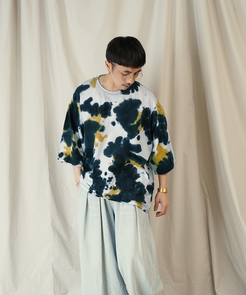 Aphlotus（アプロタス）の「タイダイ染 クルーネック H/S カットソー（Tシャツ/カットソー・メンズ・ネイビー/ブラック・SMALL/MEDIUM/LARGE）」の20枚目の写真