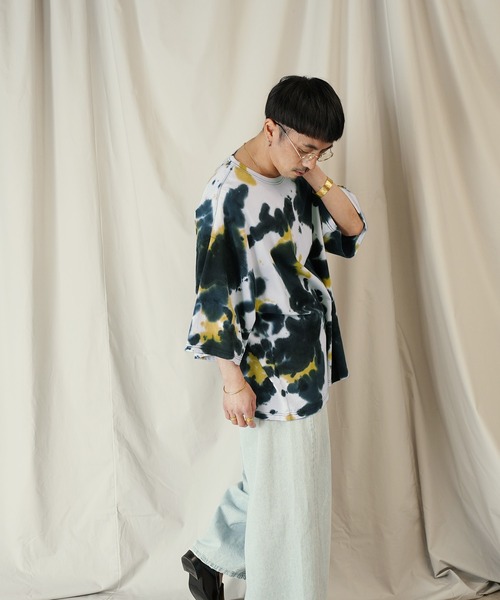 Aphlotus（アプロタス）の「タイダイ染 クルーネック H/S カットソー（Tシャツ/カットソー・メンズ・ネイビー/ブラック・SMALL/MEDIUM/LARGE）」の21枚目の写真