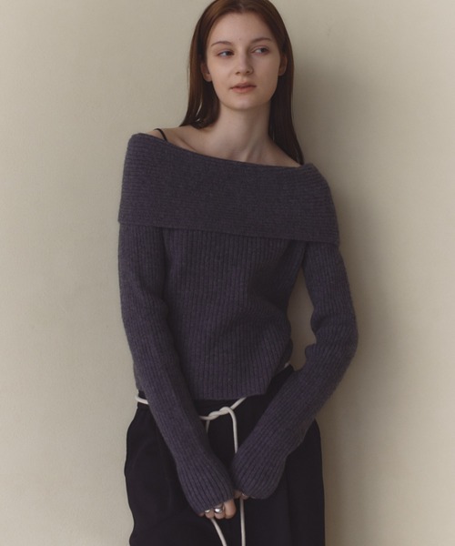 ワイドリブオフショルニット（ニット/セーター）｜Aunt Marie's