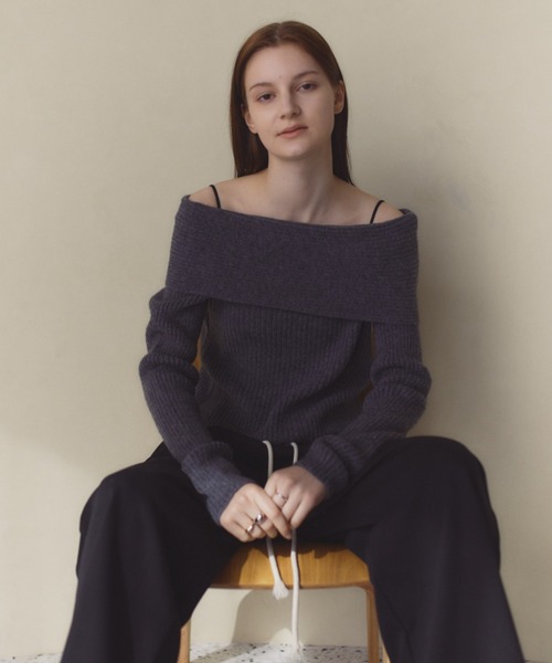 ワイドリブオフショルニット（ニット/セーター）｜Aunt Marie's