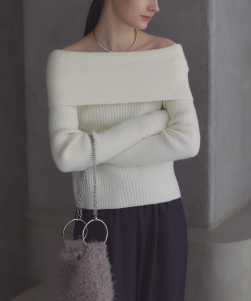 ワイドリブオフショルニット（ニット/セーター）｜Aunt Marie's