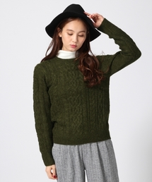 GLOBAL WORK | 5ゲージアルパカコンケーブルプルオーバー/567407(ニット/セーター)