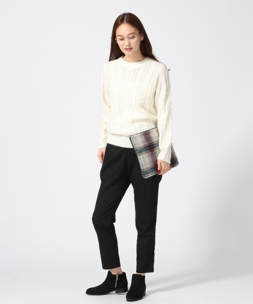 GLOBAL WORK（グローバルワーク）の「5ゲージアルパカコンケーブルプルオーバー/567407（ニット/セーター・レディース・カーキ/ネイビー/ライトグレー/レッド/ホワイト/ライトブルー/ダークブラウン・LARGE/MEDIUM/SMALL）」の8枚目の写真