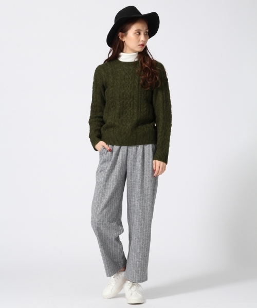 GLOBAL WORK（グローバルワーク）の「5ゲージアルパカコンケーブルプルオーバー/567407（ニット/セーター・レディース・カーキ/ネイビー/ライトグレー/レッド/ホワイト/ライトブルー/ダークブラウン・LARGE/MEDIUM/SMALL）」の10枚目の写真