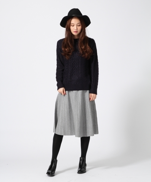 GLOBAL WORK（グローバルワーク）の「5ゲージアルパカコンケーブルプルオーバー/567407（ニット/セーター・レディース・カーキ/ネイビー/ライトグレー/レッド/ホワイト/ライトブルー/ダークブラウン・LARGE/MEDIUM/SMALL）」の11枚目の写真