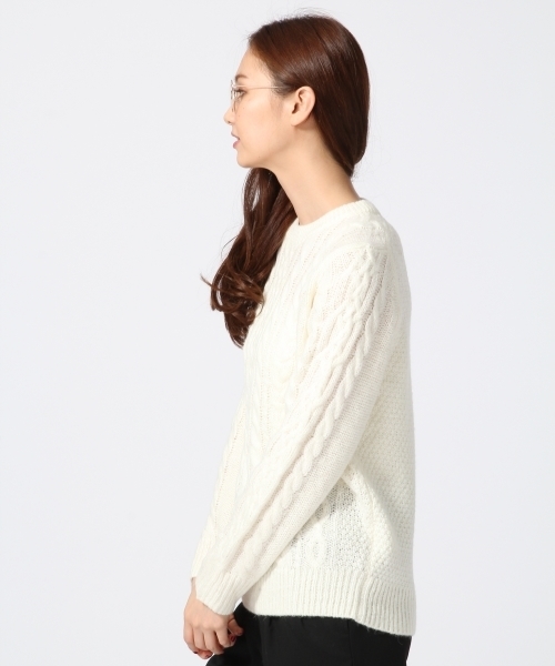 GLOBAL WORK（グローバルワーク）の「5ゲージアルパカコンケーブルプルオーバー/567407（ニット/セーター・レディース・カーキ/ネイビー/ライトグレー/レッド/ホワイト/ライトブルー/ダークブラウン・LARGE/MEDIUM/SMALL）」の12枚目の写真