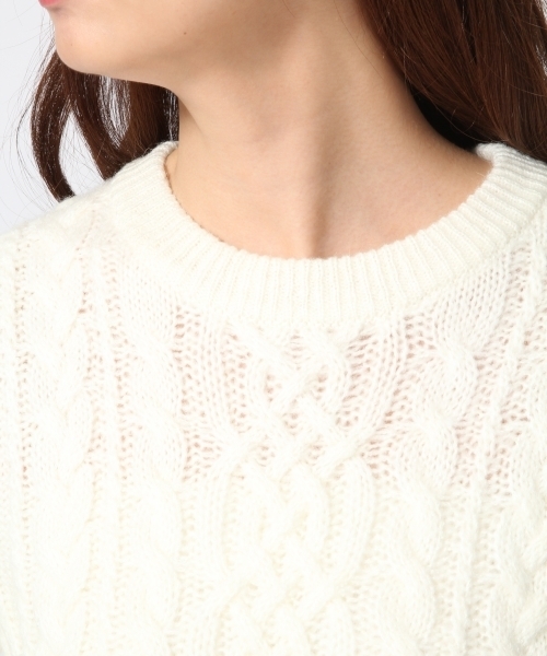 GLOBAL WORK（グローバルワーク）の「5ゲージアルパカコンケーブルプルオーバー/567407（ニット/セーター・レディース・カーキ/ネイビー/ライトグレー/レッド/ホワイト/ライトブルー/ダークブラウン・LARGE/MEDIUM/SMALL）」の15枚目の写真