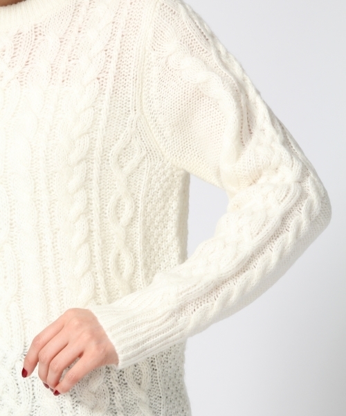 GLOBAL WORK（グローバルワーク）の「5ゲージアルパカコンケーブルプルオーバー/567407（ニット/セーター・レディース・カーキ/ネイビー/ライトグレー/レッド/ホワイト/ライトブルー/ダークブラウン・LARGE/MEDIUM/SMALL）」の17枚目の写真