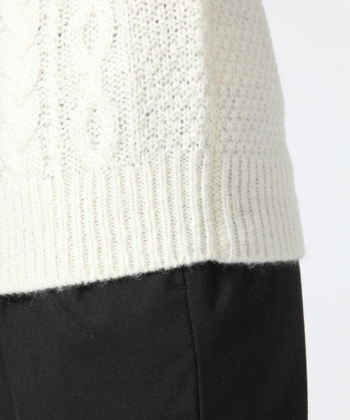 GLOBAL WORK（グローバルワーク）の「5ゲージアルパカコンケーブルプルオーバー/567407（ニット/セーター・レディース・カーキ/ネイビー/ライトグレー/レッド/ホワイト/ライトブルー/ダークブラウン・LARGE/MEDIUM/SMALL）」の18枚目の写真