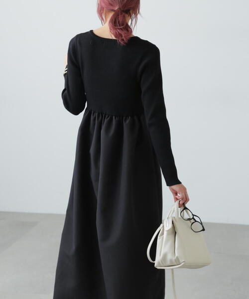 FREE'S MART(フリーズマート)の「布帛ドッキングクルーネックワンピース(Tシャツ/カットソー・レディース・ブラック/グレー/ブラック系その他・MEDIUM/SMALL)」の15枚目の写真