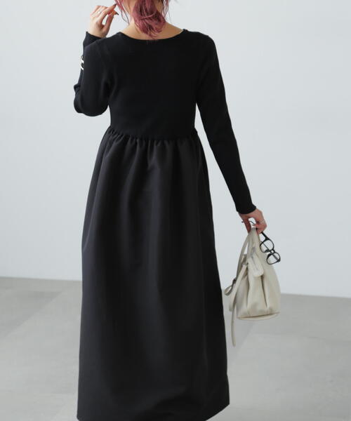 FREE'S MART(フリーズマート)の「布帛ドッキングクルーネックワンピース(Tシャツ/カットソー・レディース・ブラック/グレー/ブラック系その他・MEDIUM/SMALL)」の16枚目の写真