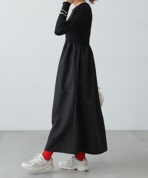 FREE'S MART(フリーズマート)の「布帛ドッキングクルーネックワンピース(Tシャツ/カットソー・レディース・ブラック/グレー/ブラック系その他・MEDIUM/SMALL)」の19枚目の写真