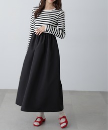 FREE'S MART | 布帛ドッキングクルーネックワンピース(Tシャツ/カットソー)