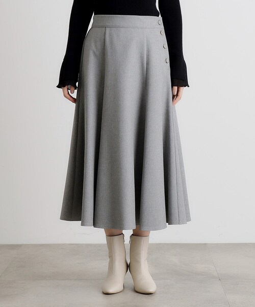 grove（グローブ）の「サイド釦フレアスカート（スカート・レディース・ナチュラル/グレー/ネイビー・02/03/01/04/05）」の17枚目の写真