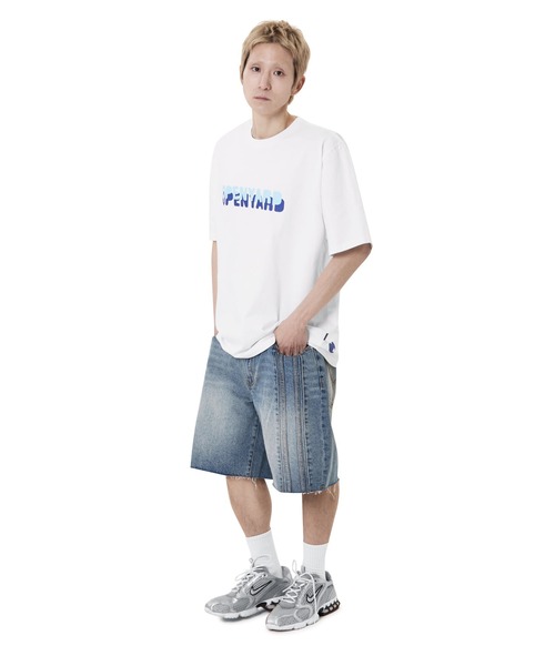 OY(オーワイ)の「『OY/オーワイ』 LOGO OVERLAY TEE/ロゴオーバーレイ半袖Tシャツ(Tシャツ/カットソー・レディース・ホワイト/ブラック・XL/M)」の4枚目の写真