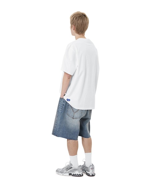 OY(オーワイ)の「『OY/オーワイ』 LOGO OVERLAY TEE/ロゴオーバーレイ半袖Tシャツ(Tシャツ/カットソー・レディース・ホワイト/ブラック・XL/M)」の6枚目の写真