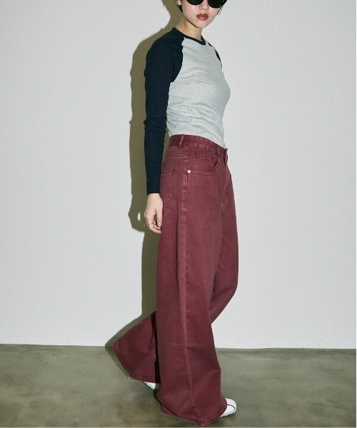 full length wide color pants / フルレングスワイドカラーパンツ（デニムパンツ）｜Clum（クルム）