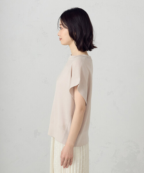 COMME CA ISM(コムサイズム)の「【洗濯機で洗える】ニットTシャツ(ニット/セーター・レディース・グリーン/ネイビー/サックスブルー/グレイッシュベージュ・FREE)」の15枚目の写真
