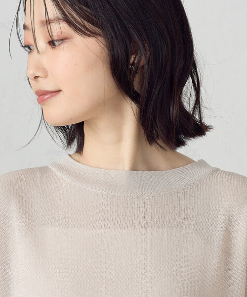 COMME CA ISM(コムサイズム)の「【洗濯機で洗える】ニットTシャツ(ニット/セーター・レディース・グリーン/ネイビー/サックスブルー/グレイッシュベージュ・FREE)」の17枚目の写真