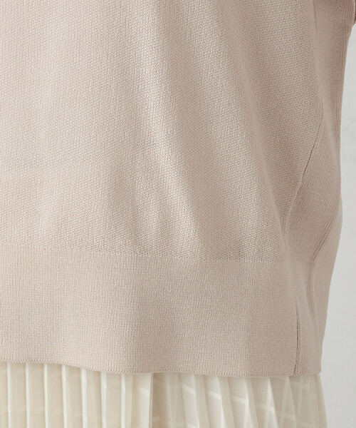 COMME CA ISM(コムサイズム)の「【洗濯機で洗える】ニットTシャツ(ニット/セーター・レディース・グリーン/ネイビー/サックスブルー/グレイッシュベージュ・FREE)」の19枚目の写真