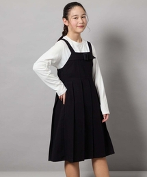 a.v.v（アーヴェヴェ）の「[140-150]【結婚式/発表会】ベルテッドプリーツジャンスカ（ワンピース）」