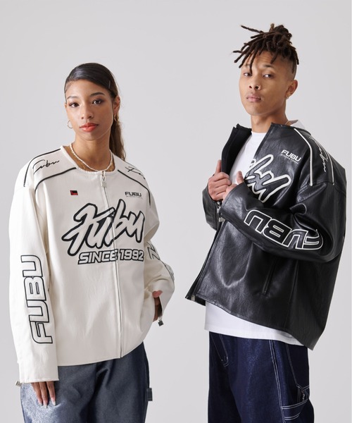 FUBU フブ ブランド ロゴ 刺繍 ワッペン フェイクレザー