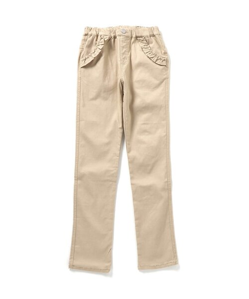 Seraph（セラフ）の「とっても伸び～る　楽々ストレッチポケットフリルパンツ(ジュニア)（その他パンツ・キッズ・ベージュ/ラベンダー/ネイビー/オレンジ/ブルー・150/160）」の2枚目の写真