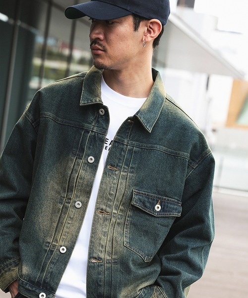 BEAMS HEART(ビームスハート)の「ブラスト デニム ジャケット【ユニセックス】(デニムジャケット・メンズ・インディゴブルー/ブラック・LARGE/MEDIUM/SMALL)」の2枚目の写真